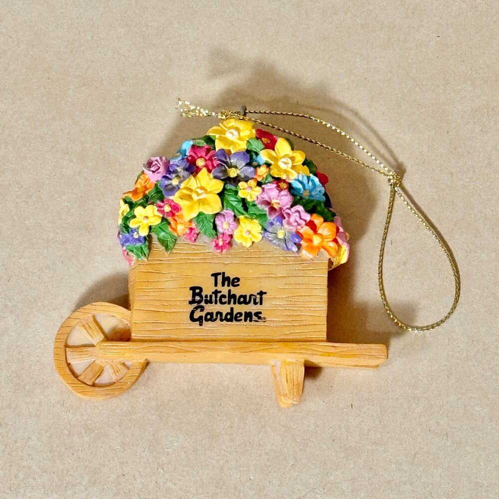 Butchart Gardens Wheelbarrow Flower Ornament Canada Travel Keepsake